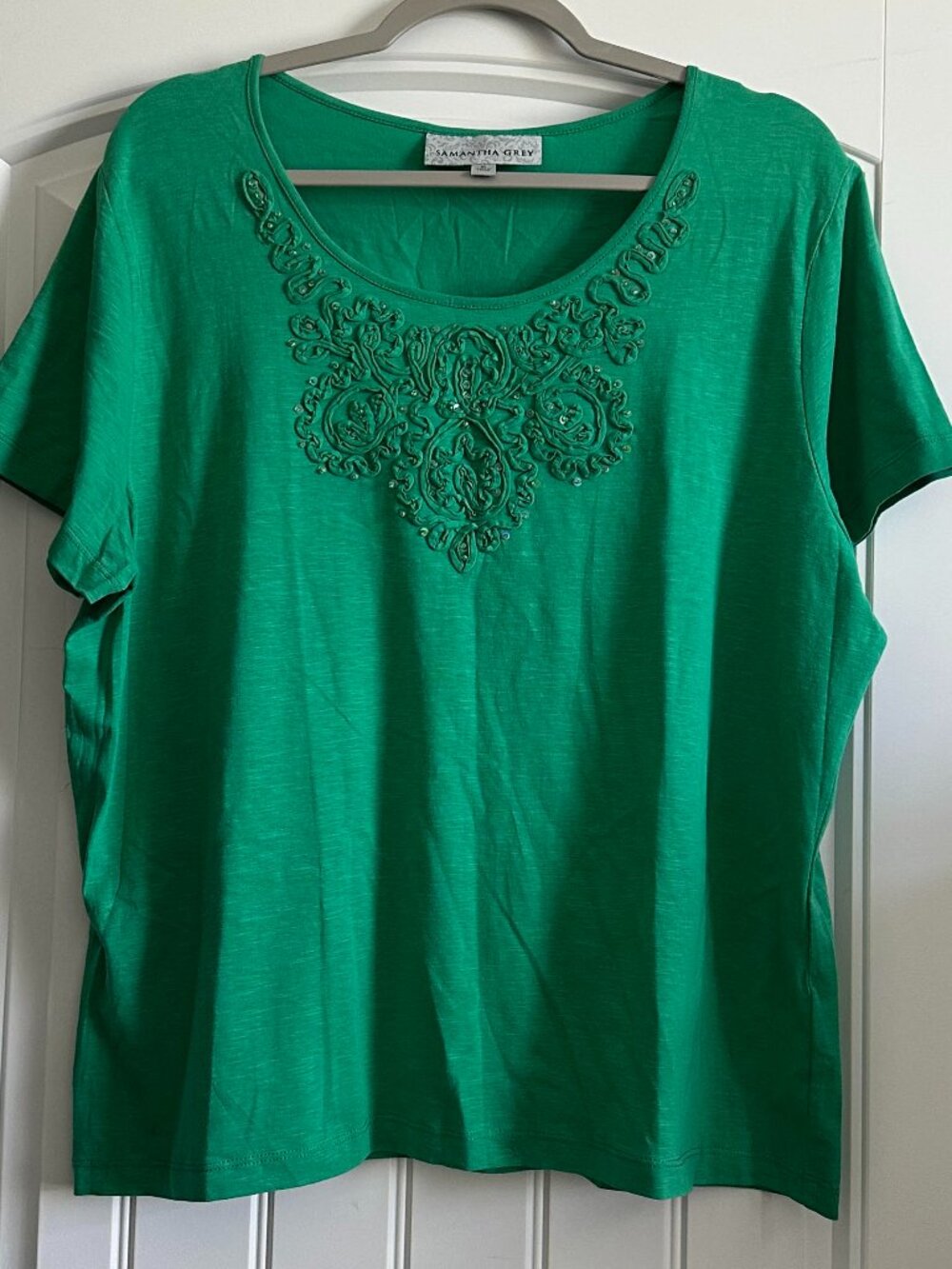 NWOT Samantha Grey Geen Top XL